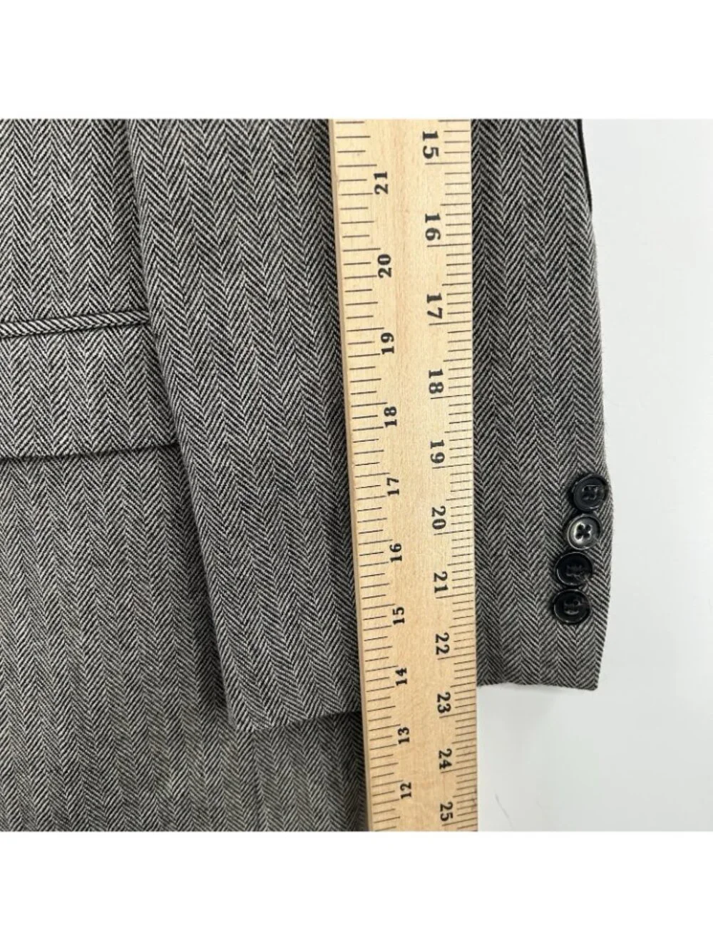 Lauren Ralph Lauren 44S Wool Tweed Herringbone Blazer Sport Coat Elbow Patches